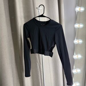 Equinox Black Long Sleeve Crop Top Medium
